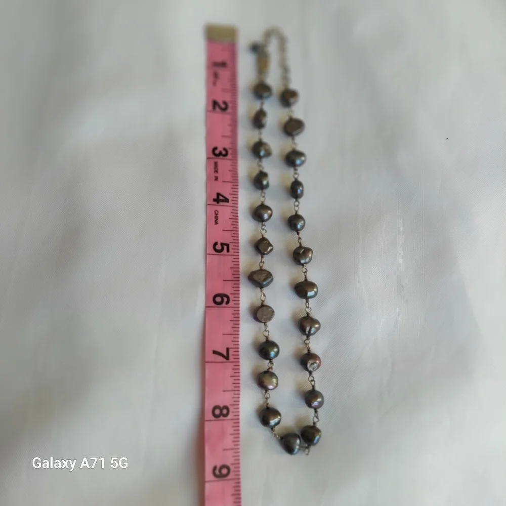 Silpada Iridescent Gray Freshwater Pearl  Necklace 925 Silver - Picture 7 of 10